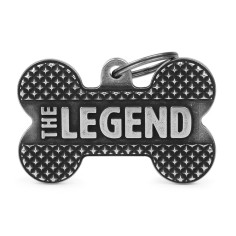 Bronx "The Legend" XL Bone ID Tag in Antique Silver