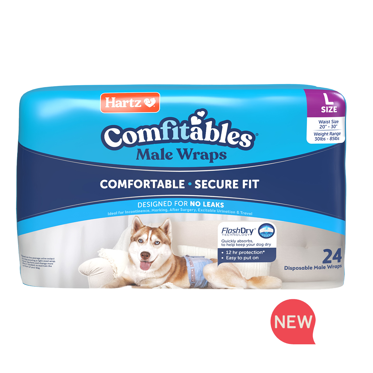 Hartz® Comfitables® Dog Wraps, Size L, 30 - 85 lbs. - 24ct