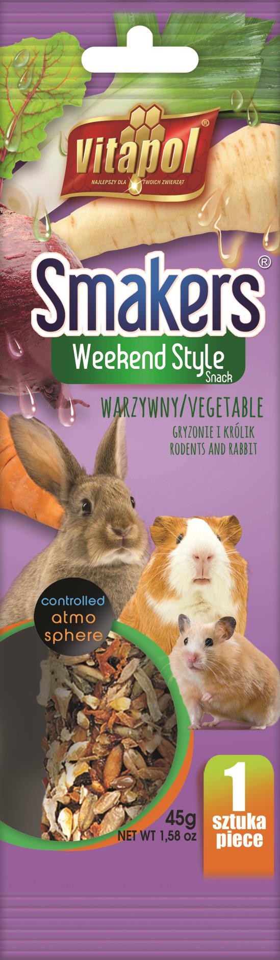 Smakers Weekend Style warzywny dla gryzoni i królika 1 szt 45 g