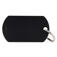 Basic Big Light Black Military ID Tag in Aluminum