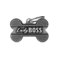 Bronx "Lady Boss" Big Bone ID Tag en Antique Silver