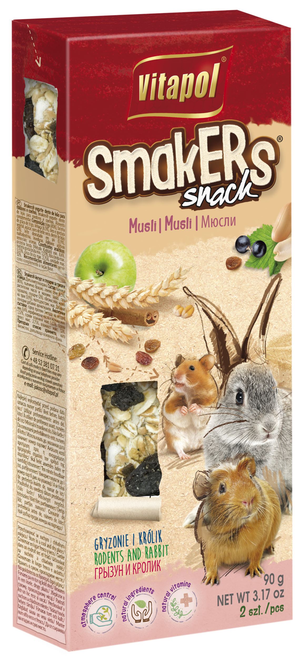 Smakers Snack musli dla gryzoni i królika 2 szt 90 g