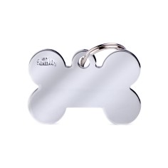 Basic Big Bone ID Tag in Chrome-Plated Brass