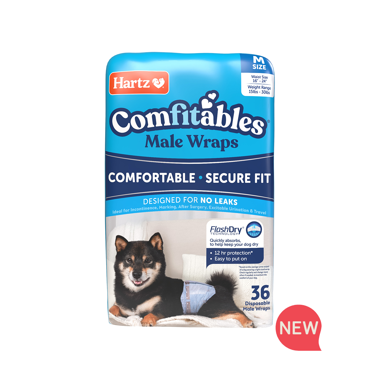 Hartz® Comfitables® Dog Wraps, Size M, 15 - 30 lbs. - 36ct