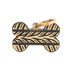 Bronx Big Pneumatic Bone ID Tag in English Brass