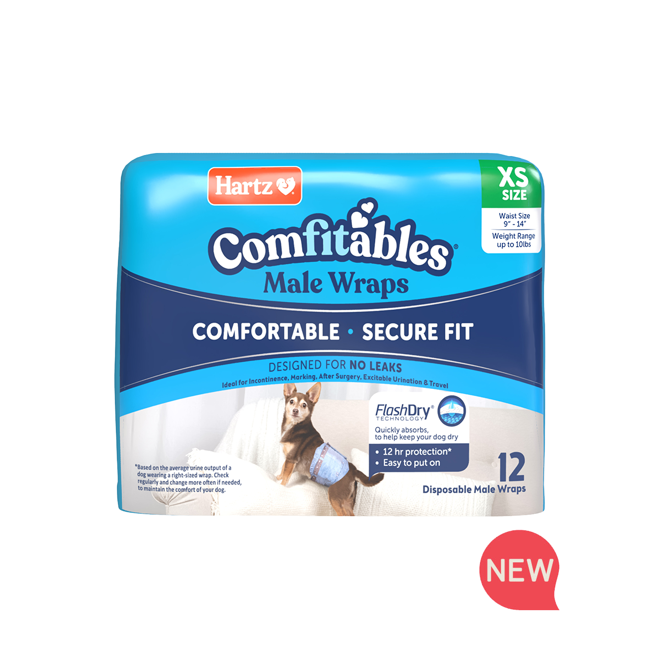 Hartz® Comfitables® Dog Wraps, Size XS, up to 10 lbs. - 12ct