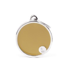 Basic Handmade Big Cappuccino Circle ID Tag