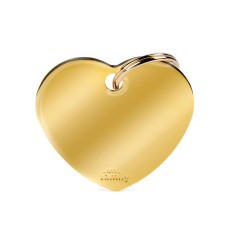 Basic Big Heart ID Tag in Gold-Plated Brass
