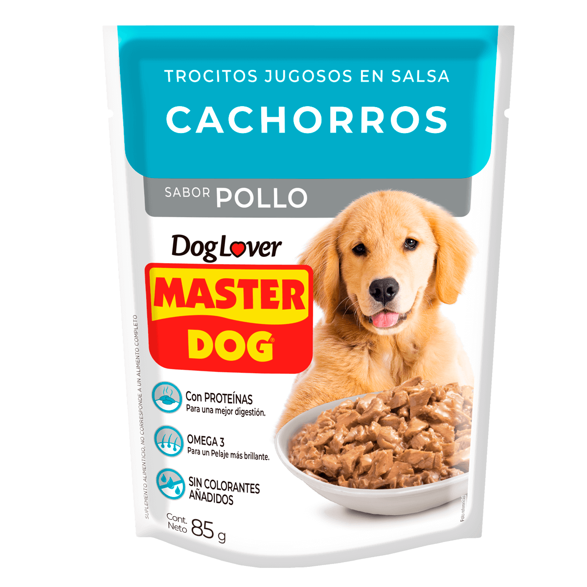 Nuevos trocitos jugosos cachorros sabor pollo
