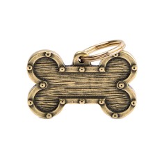 Bronx Big Futuristic Bone ID Tag in English Brass