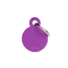 Basic Small Aluminum Purple Circle ID Tag