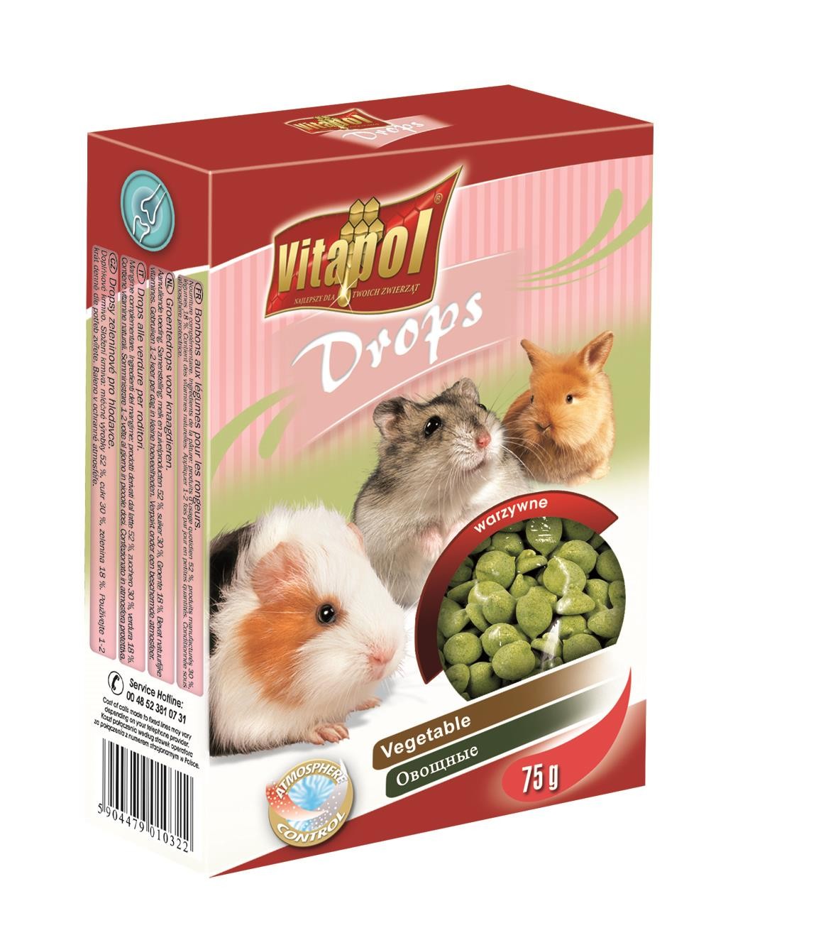 Dropsy warzywne dla gryzoni i królika 75 g