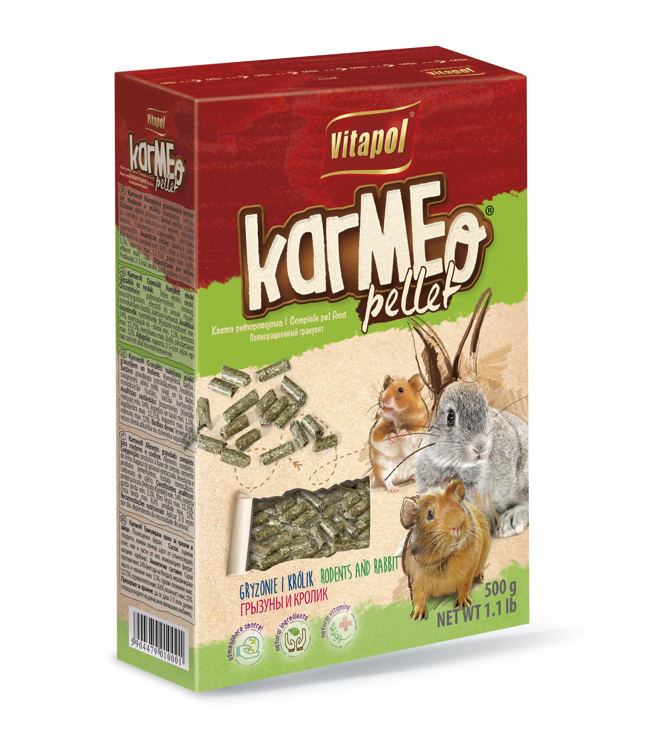 Karmeo Pellet karma pełnoporcjowa granulat dla gryzoni i królika 500 g