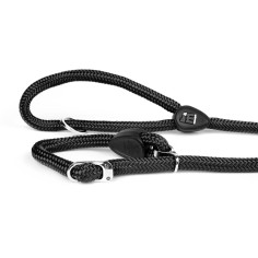 Polyester rope black no pull dog leash of the memopet collection with NFC technology.
