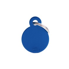 Basic Small Aluminum Blue Circle ID Tag