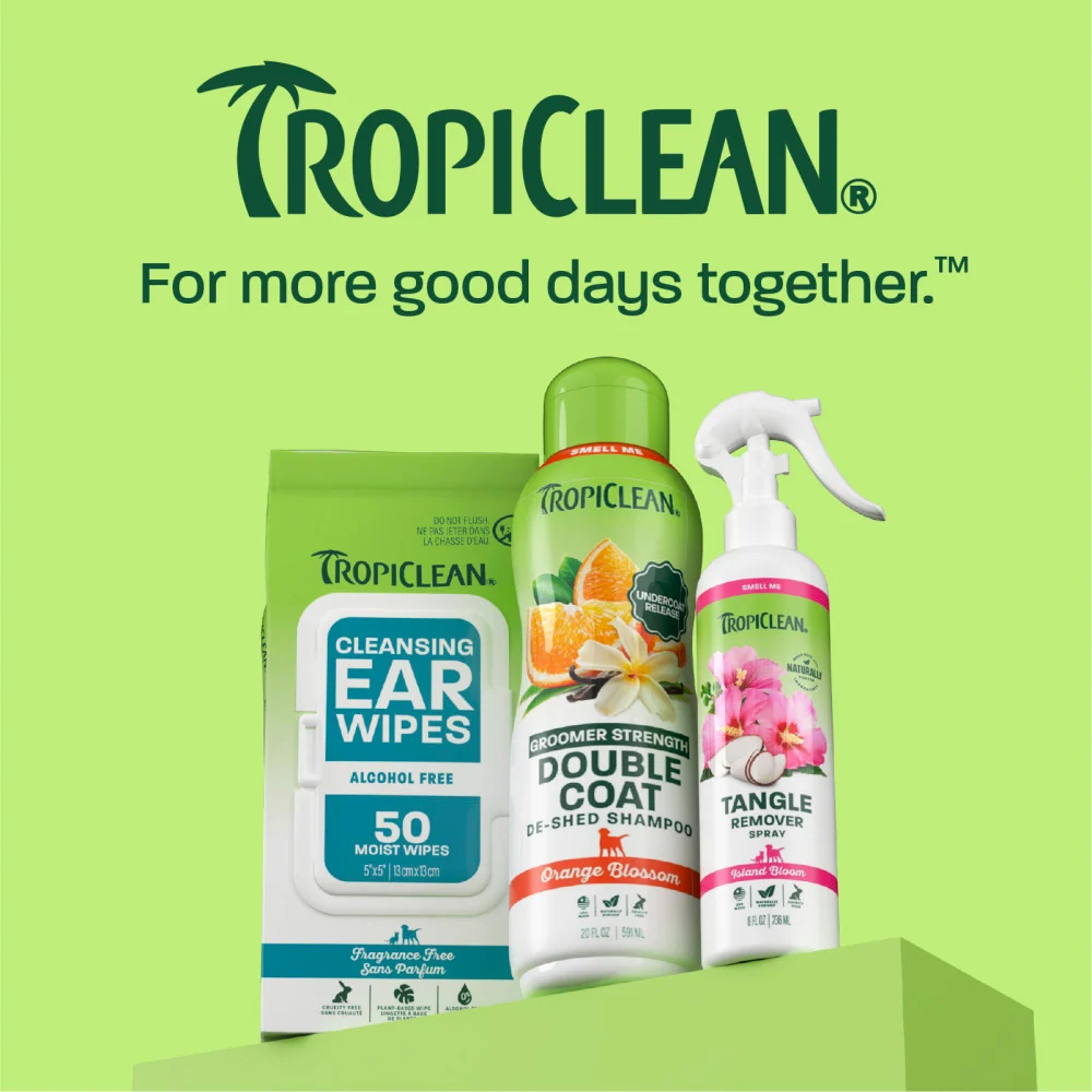 TropiClean Orange Blossom Thick Double Coat Dog Shampoo, 20oz - Lined Cap