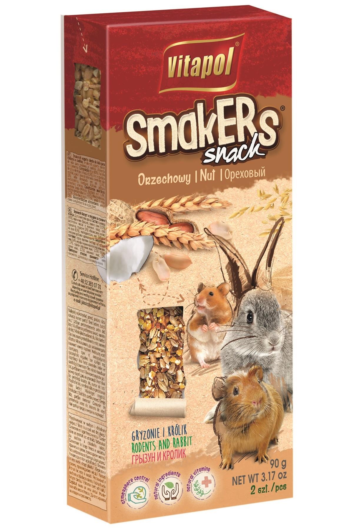 Smakers Snack orzechowy dla gryzoni i królika 2 szt 90 g