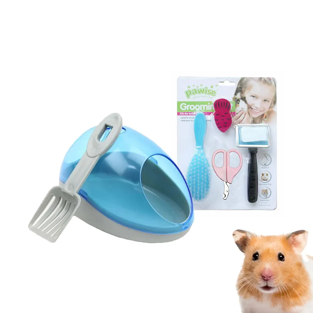 Banheiro para Roedores Hamster Chinchila com Kit Higiênico 4 peças