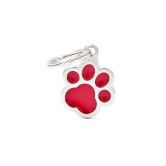 Classic Small Red Paw ID Tag