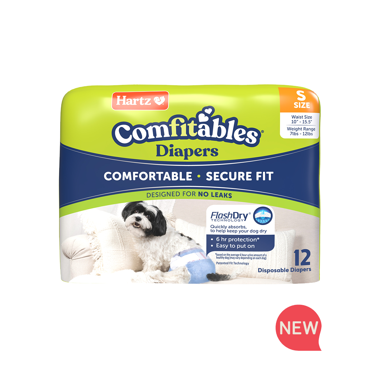 Hartz® Comfitables® Dog Diapers, Size S, 7 - 12 lbs. - 12ct