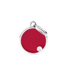 Basic Handmade Red Circle ID Tag