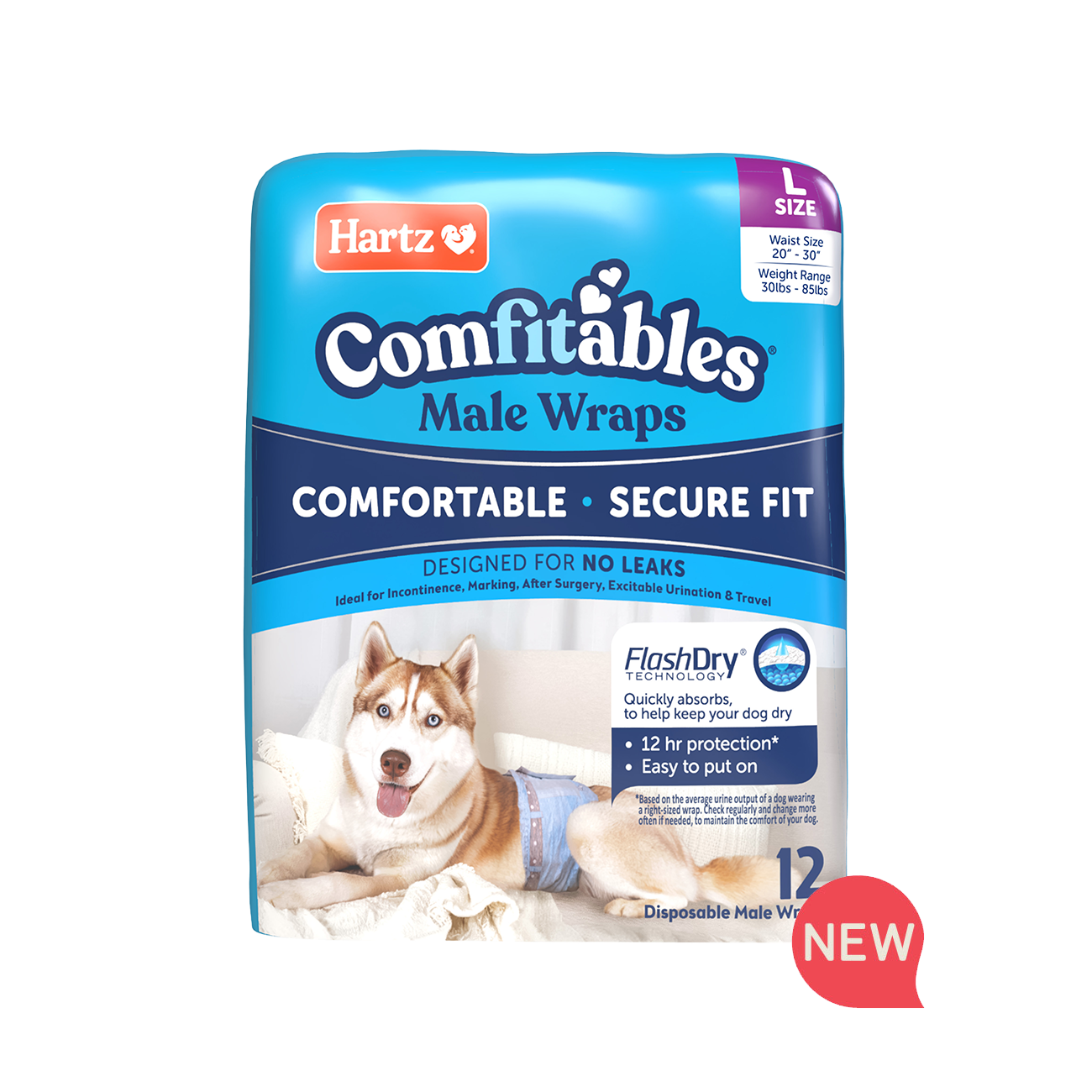 Hartz® Comfitables® Dog Wraps, Size L, 30 - 85 lbs. - 12ct
