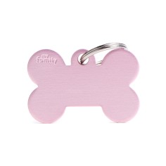 Basic Big Aluminum Pink Bone ID Tag
