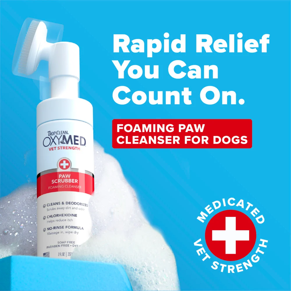 TropiClean OxyMed No Rinse Paw Cleanser, 7oz