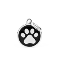 Classic Black Circle con Paw ID Tag