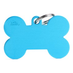 Basic XL Aluminum Light Blue Bone ID Tag
