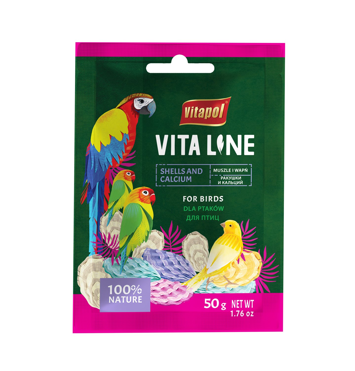 Vitaline muszle z wapniem dla ptaków 50 g