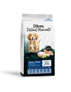 Dibaq Natural Moments 5 Star Pavo y Pollo Cachorro razas grandes