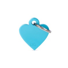 Basic Small Aluminum Blue Heart ID Tag