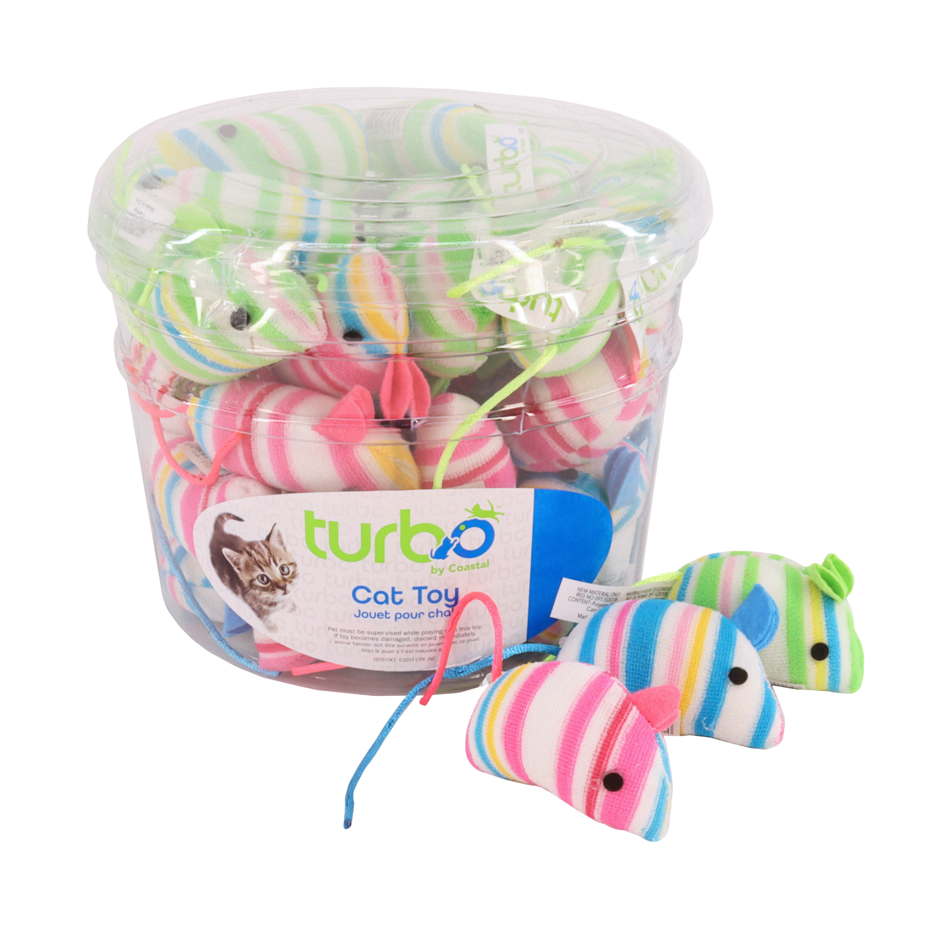 Turbo Printed Mice Bulk Cat Toy Bin
