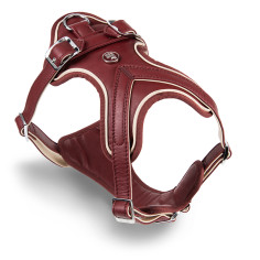 Hermitage H-Harness in Genuine Leather Bordeaux and Cream