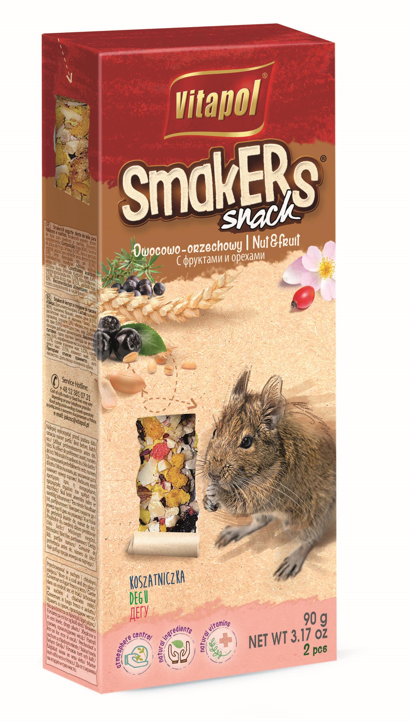 Smakers Snack owocowo-orzechowy dla koszatniczki 2 szt 90 g