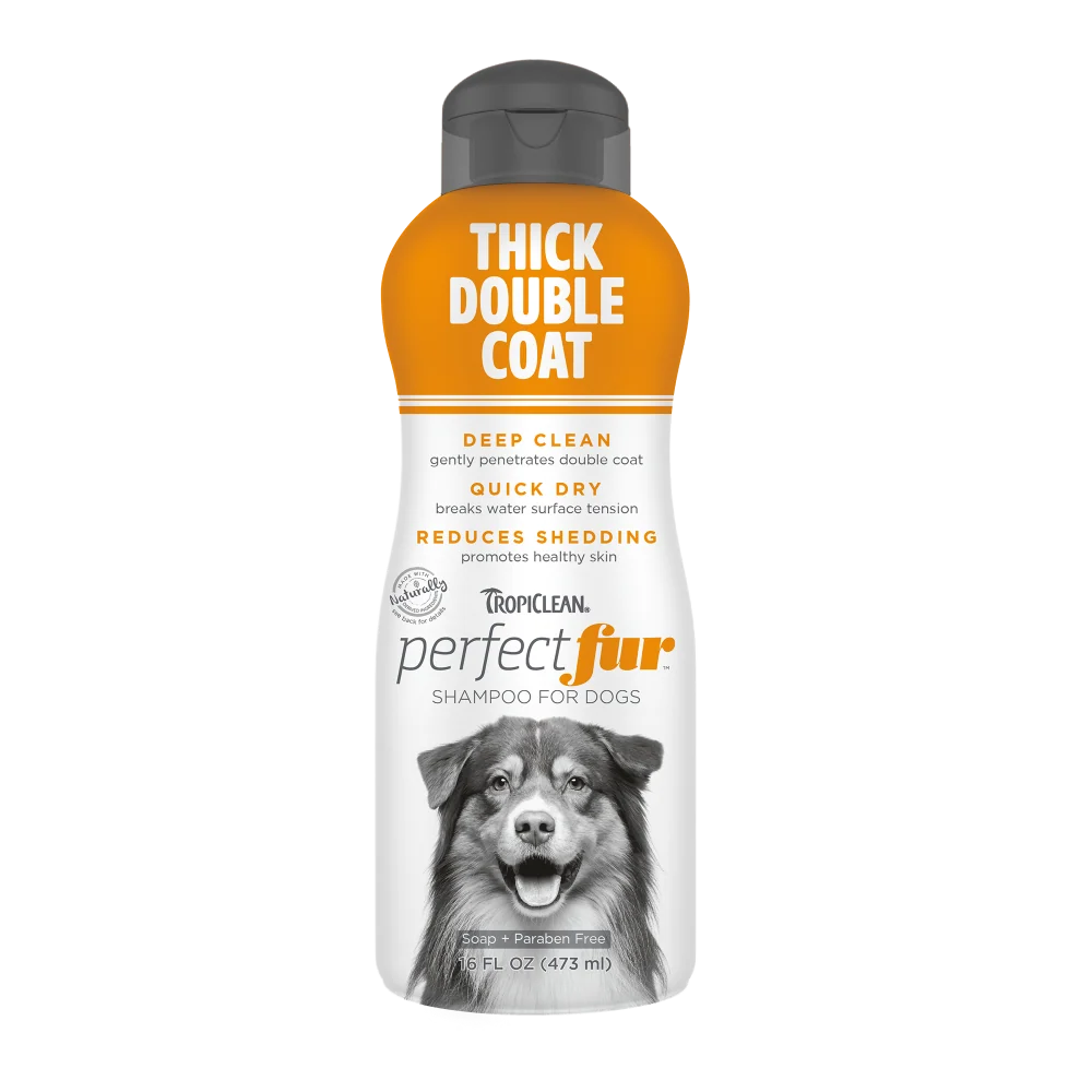 TropiClean PerfectFur Thick Double Coat Shampoo for Dogs, 16oz