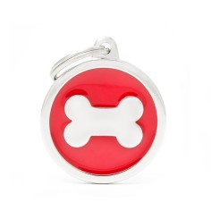 Classic Big Red Circle con Bone ID Tag