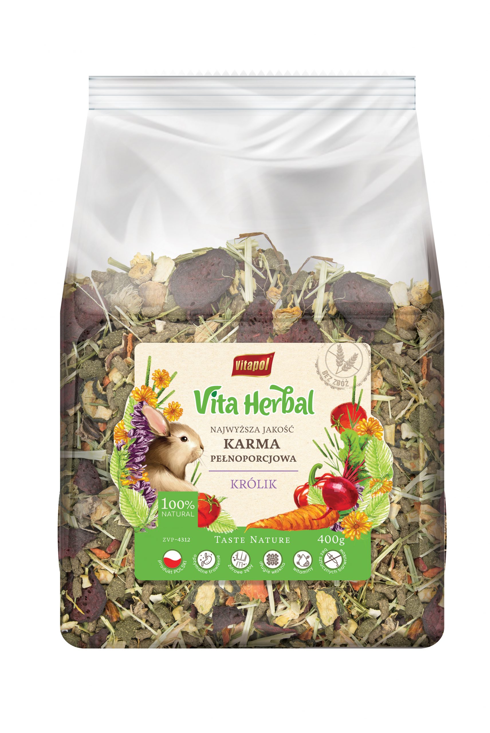 Karma pełnoporcjowa Vita Herbal dla królika 400g