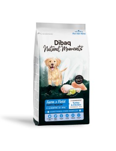 Dibaq Natural Moments 5 Star Pavo y Pollo Cachorro razas medianas