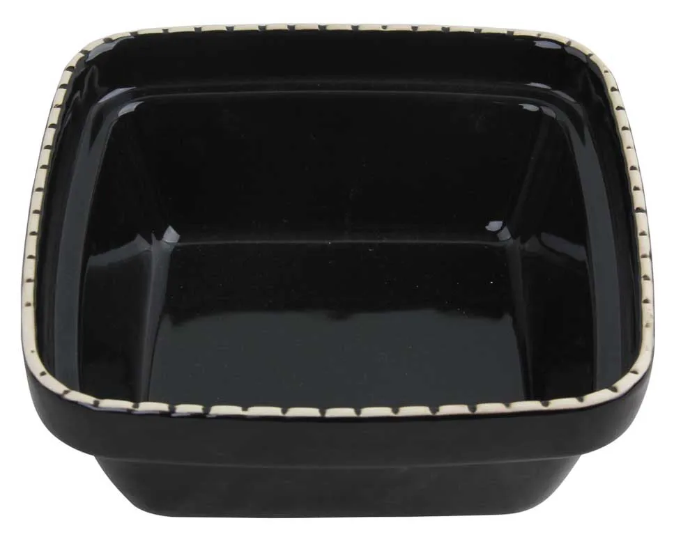 TIGELA CERAMICA QUADRADA 1250ML-PRETO