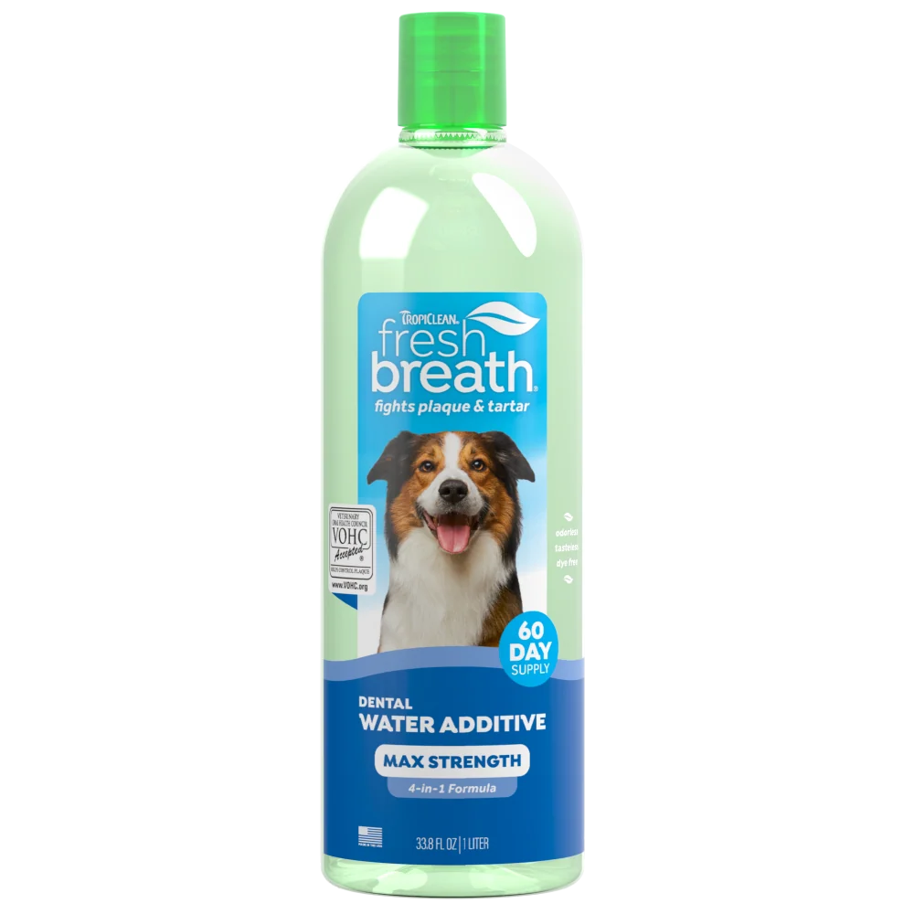 TropiClean Fresh Breath Max Strength Dental Water Additive for Dogs