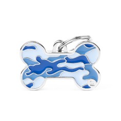 Style Camouflage Big Blue Bone ID Tag