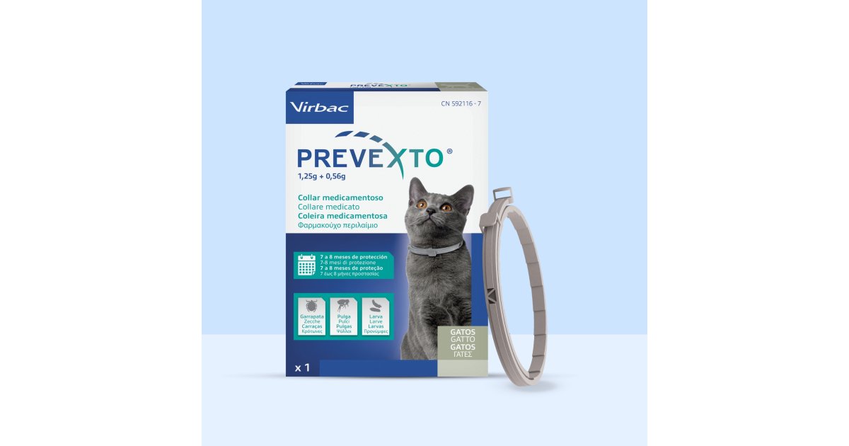 Prevexto® - Collar antiparasitario de larga duración para gatos