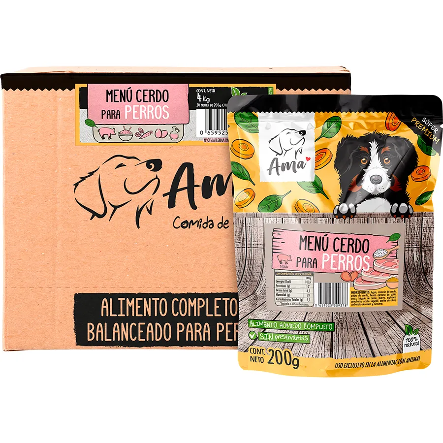 Perro Sachet Menu Cerdo