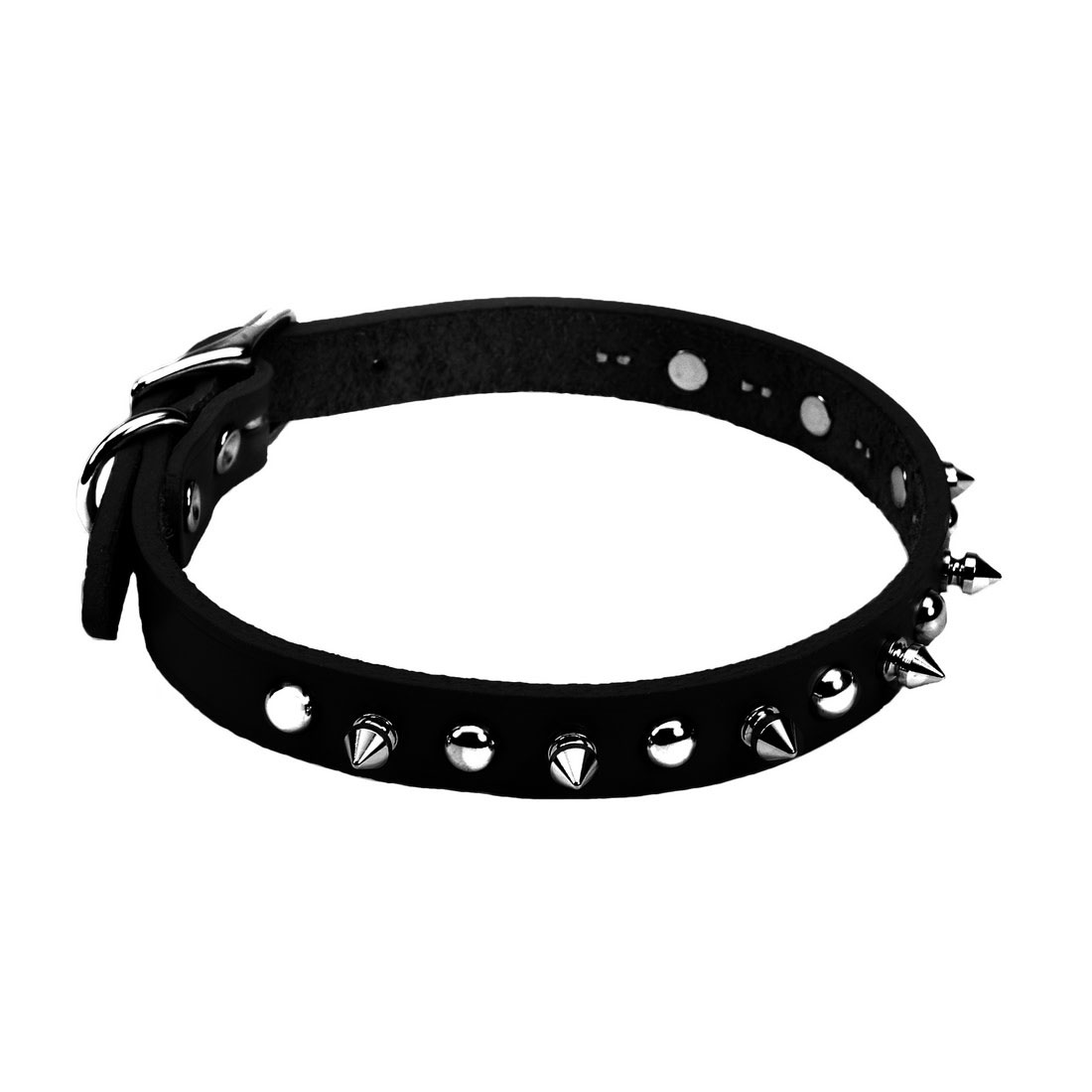 Circle T Oak Tanned Leather Spiked Dog Collar