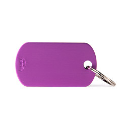 Basic Small Purple Military ID Tag in Aluminum