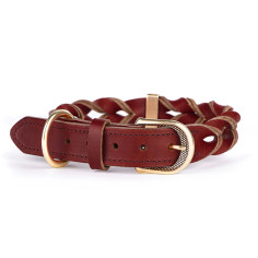Red Ascot Collar in Leather