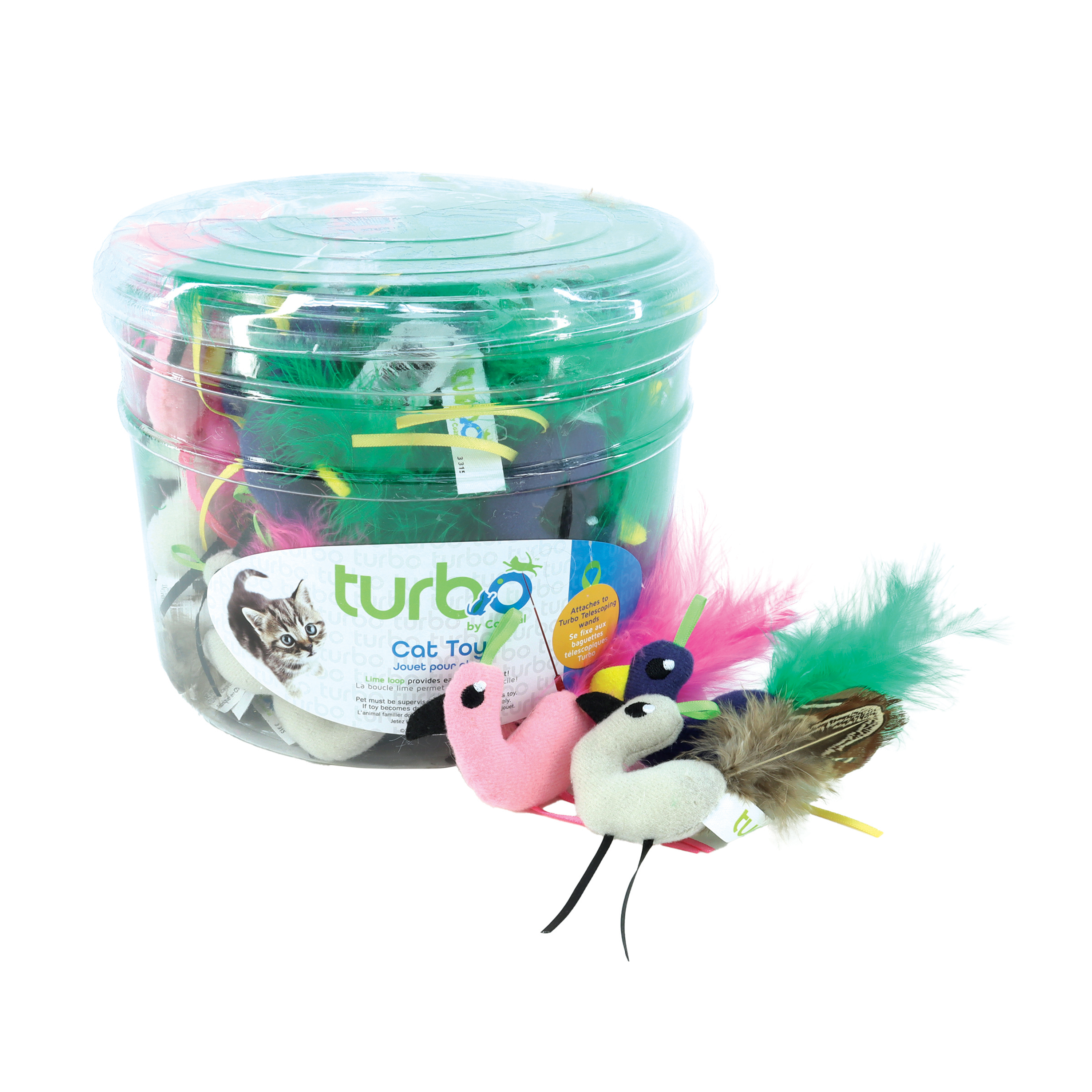 Turbo Bulk Cat Toy Bin with Lime Loop