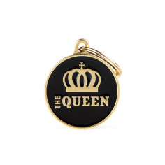 Charms Black Satin "The Queen" ID Tag